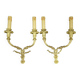 Large pair of Louis XVI style wall sconces from the 19th century - gilded bronze.