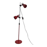 Lampadaire des années 70-80 en métal chromé et rouge