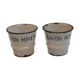 2 pots émaillés anciens pour savon noir et savon minéral