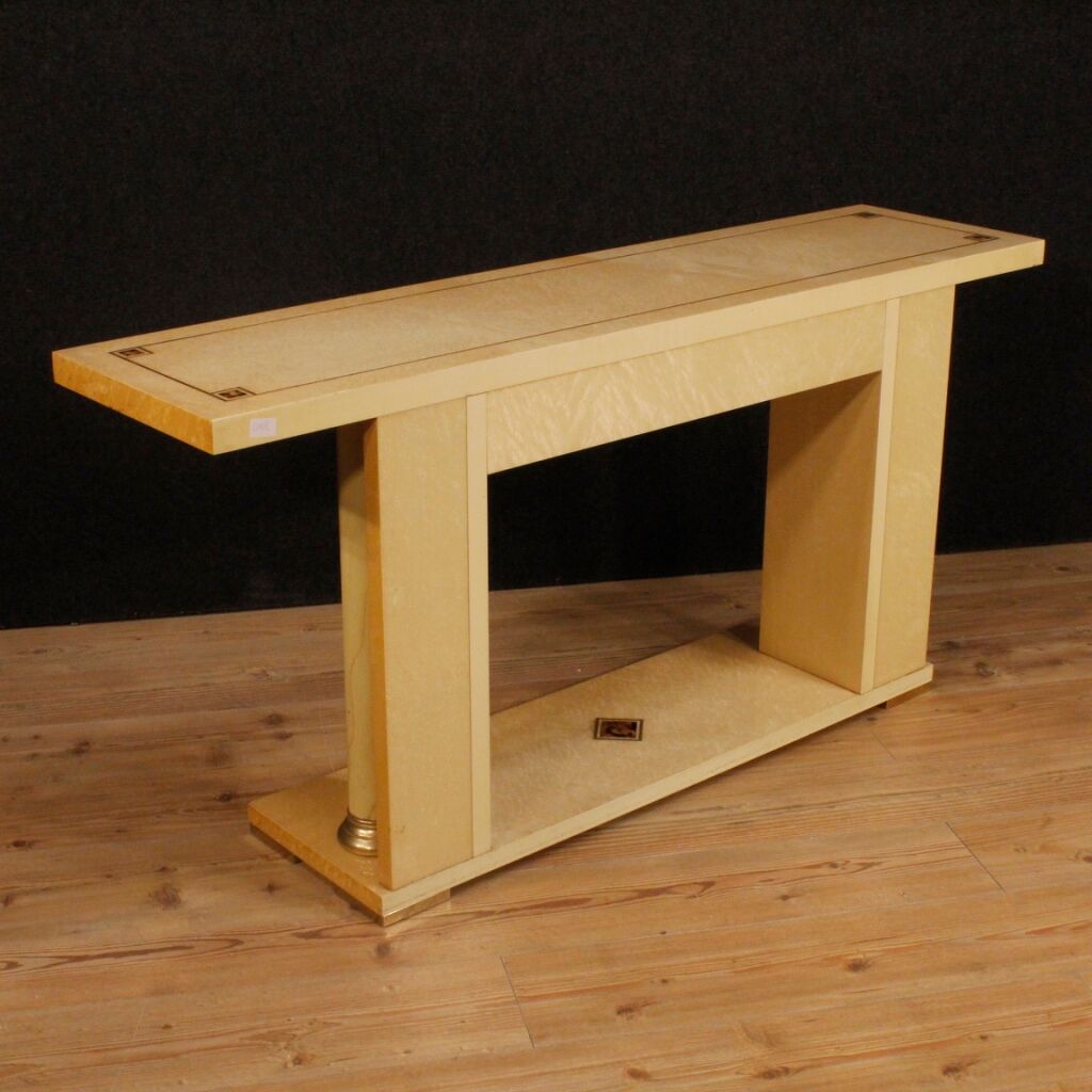 Italian console in exotic wood from 20th century