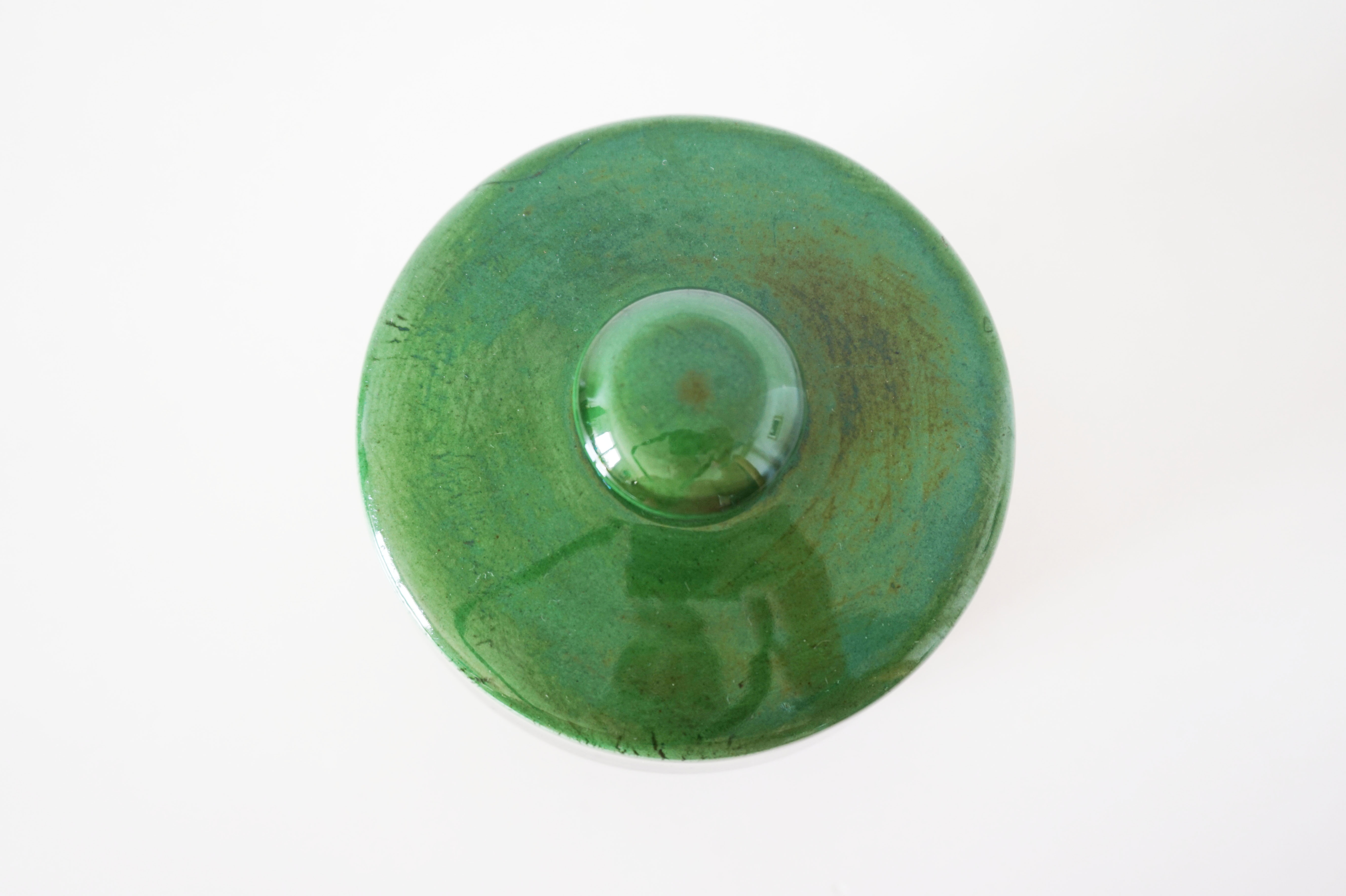 Green glazed ceramic box