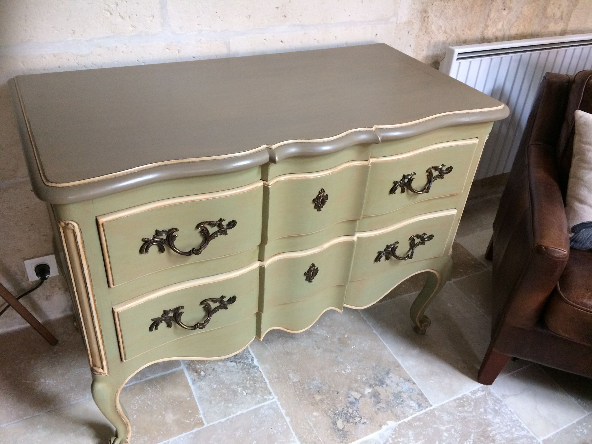 Commode arbalète deux tiroirs