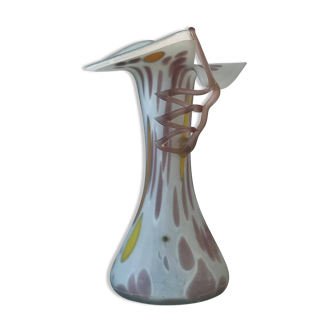 Opaline blown glass vase