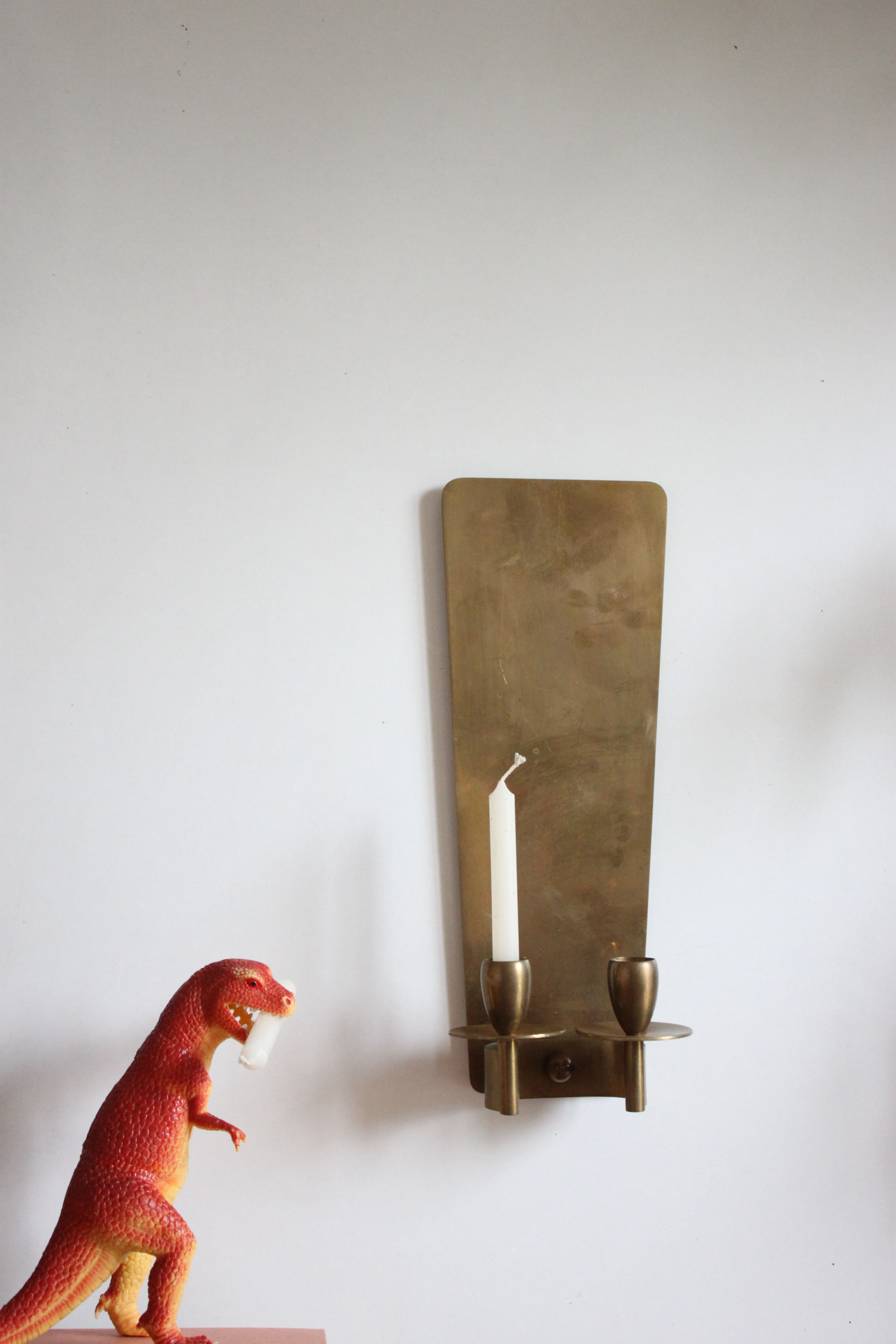 Brass wall candle holder