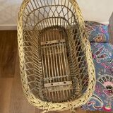 Christmas Pop-up 2022 -Vintage rattan doll stroller cradle