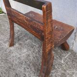 Brutalist folk art bench