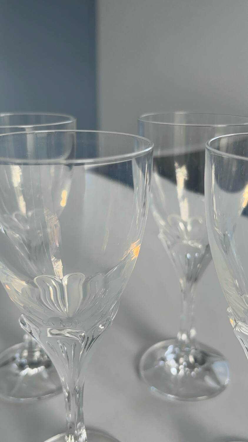 Set de 6 verre a vin cristal d’arques modèle granville forme de fleur