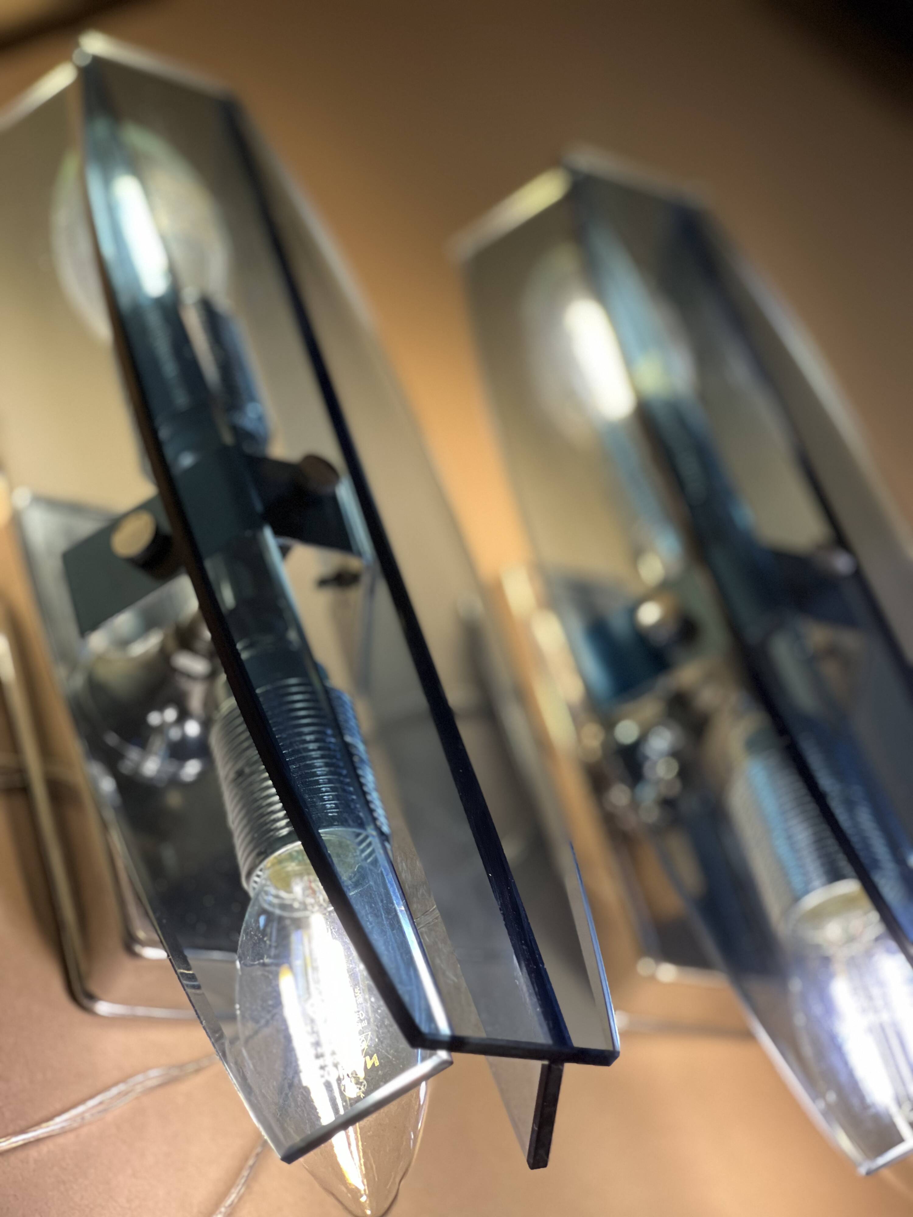 Pair of wall lights attributed to Veca for Fontana Arte, 70s