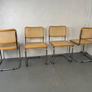 Ensemble de 4 chaises de salle à manger vintage Cesca S32 par Marcel Breuer, années 1990.