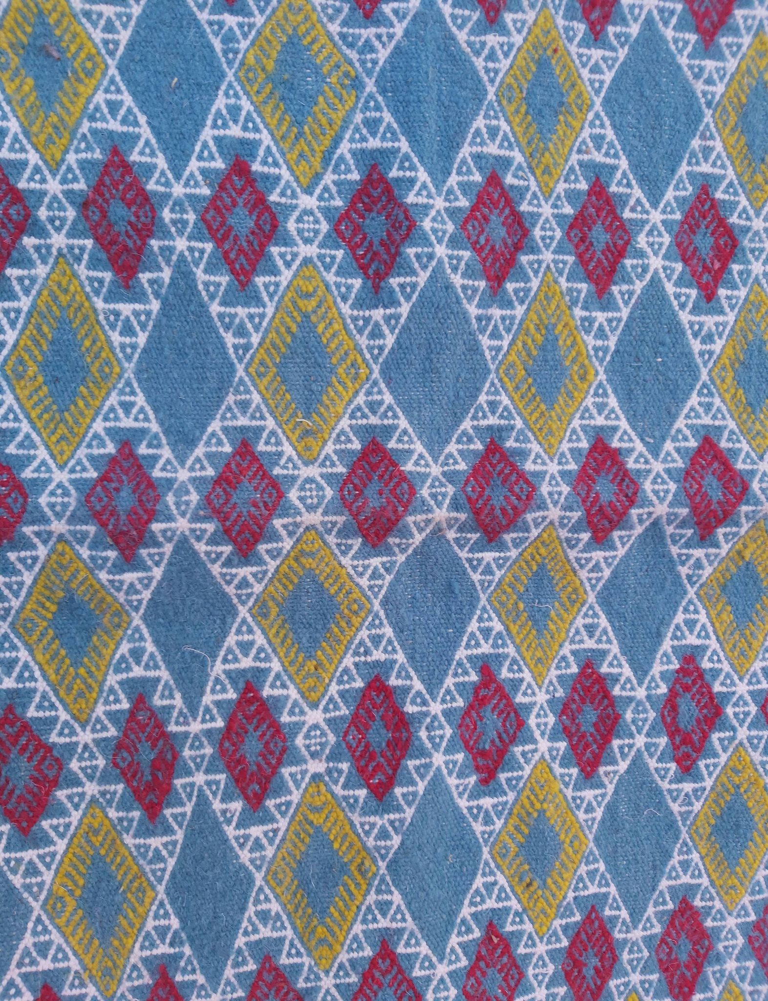 Tapis couloir bleu fait main traditionnel