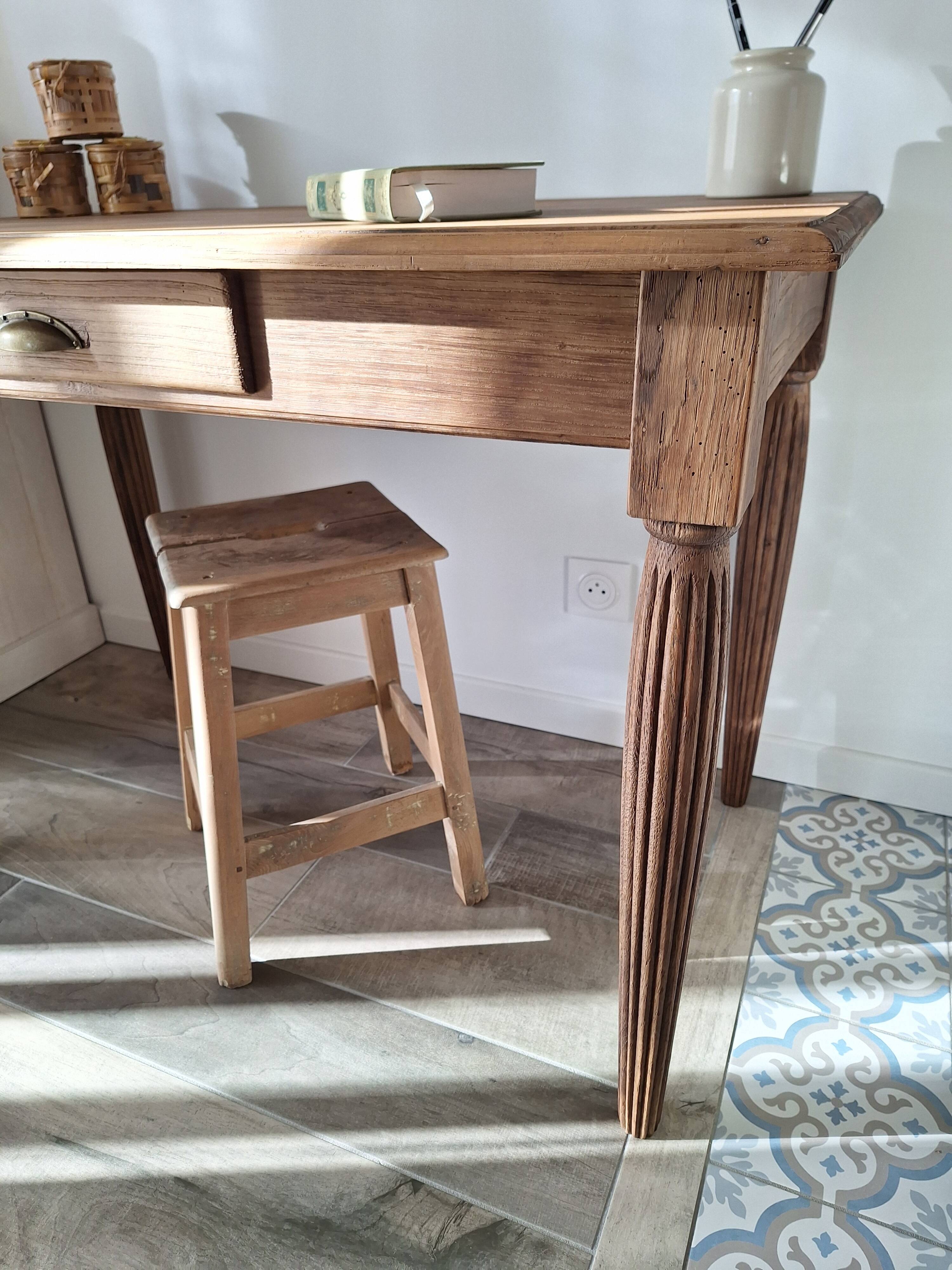 Oak farmhouse table in country style