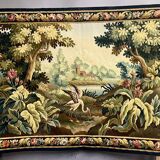 AUBUSSON tapestry, 20th century, "Verdure Oiseau" (Greenery with Bird)
