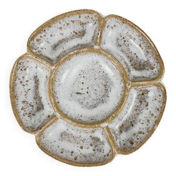 Glazed stoneware appetizer dish, 1970
