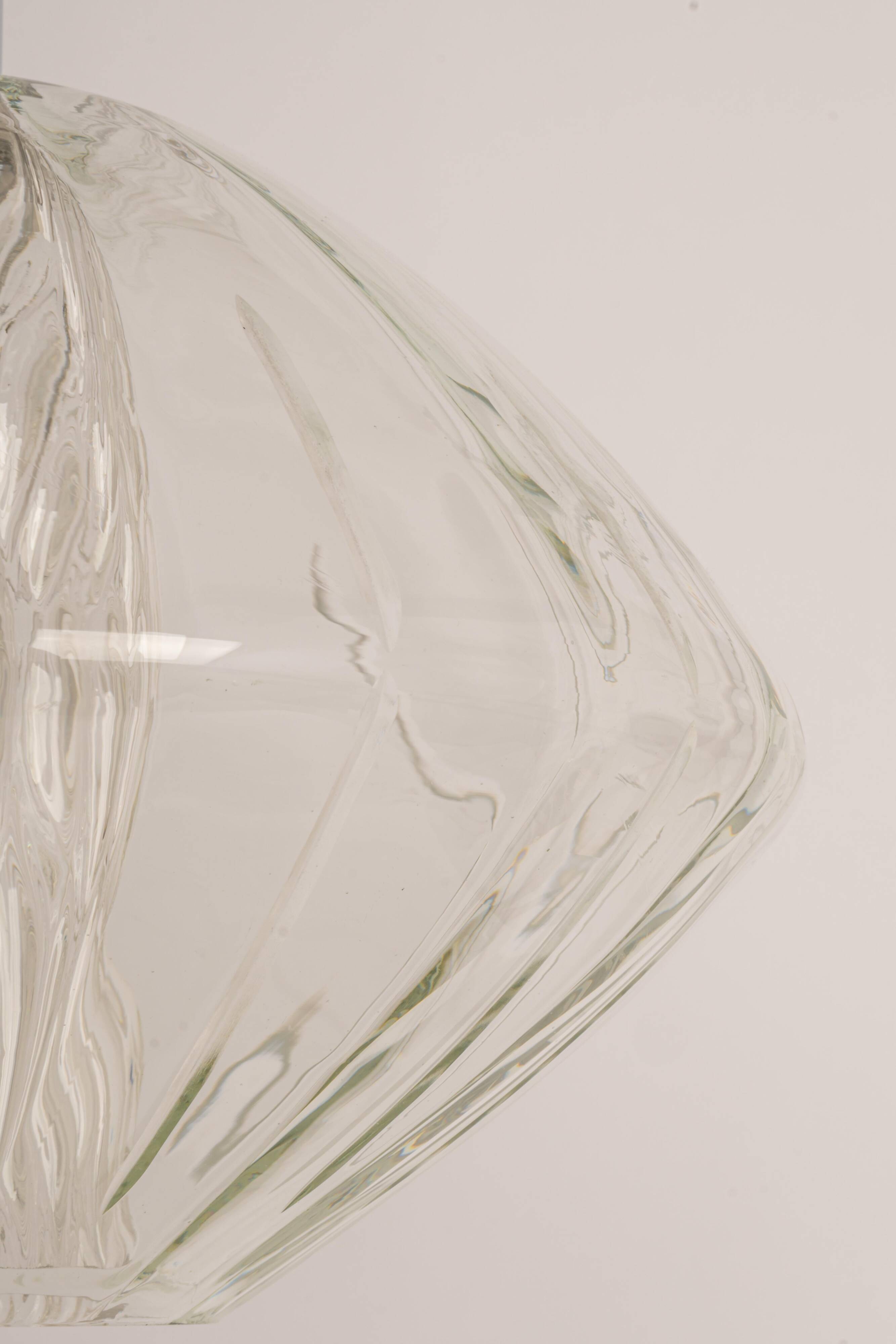 Large glass tulip-shaped pendant light by Cosack, Germany, 1970s.