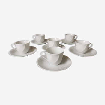 Porcelain cups and saucers Limoges Bernardaud