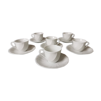 Porcelain cups and saucers Limoges Bernardaud