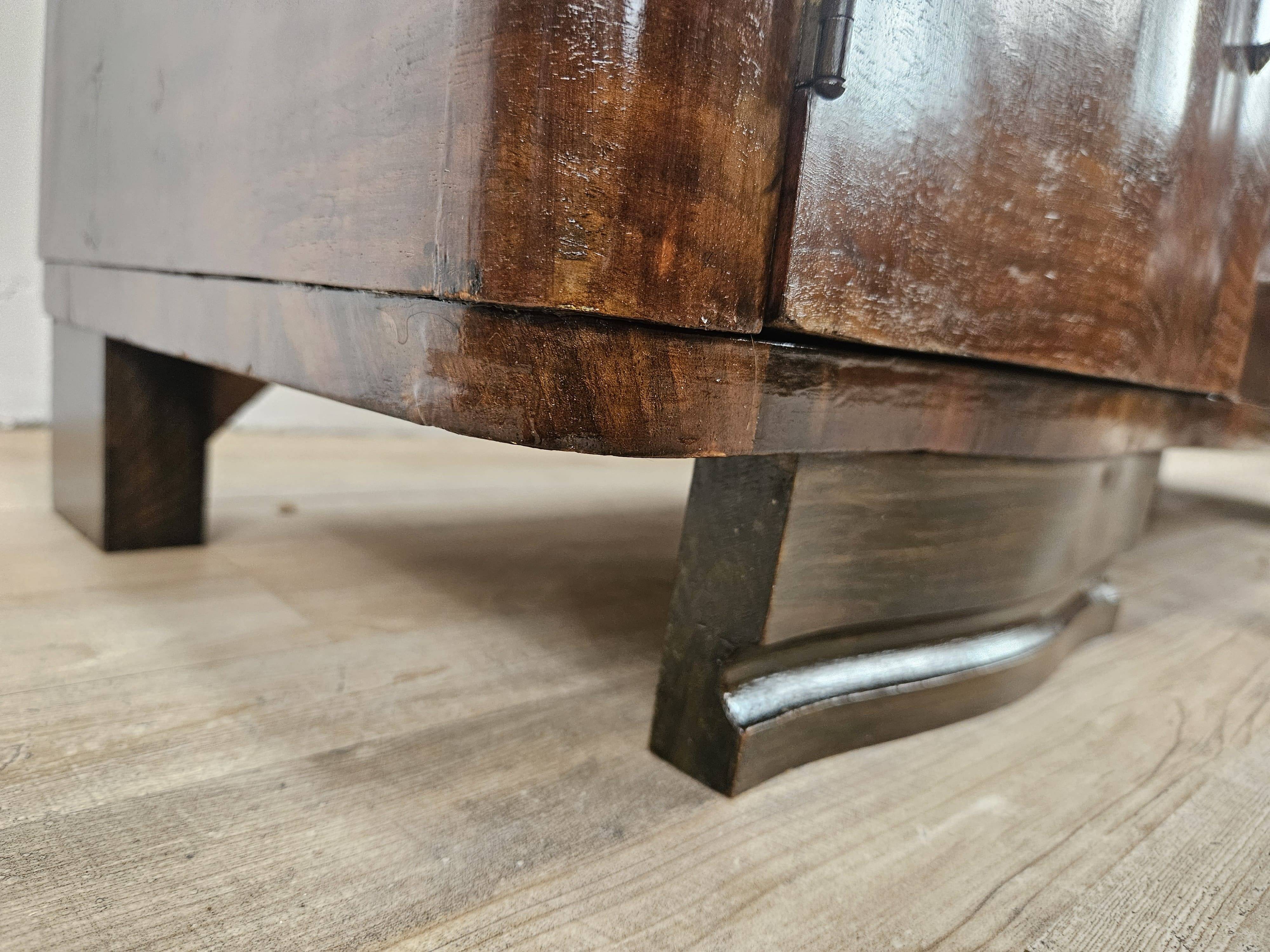 Art Decò console in mahogany burl