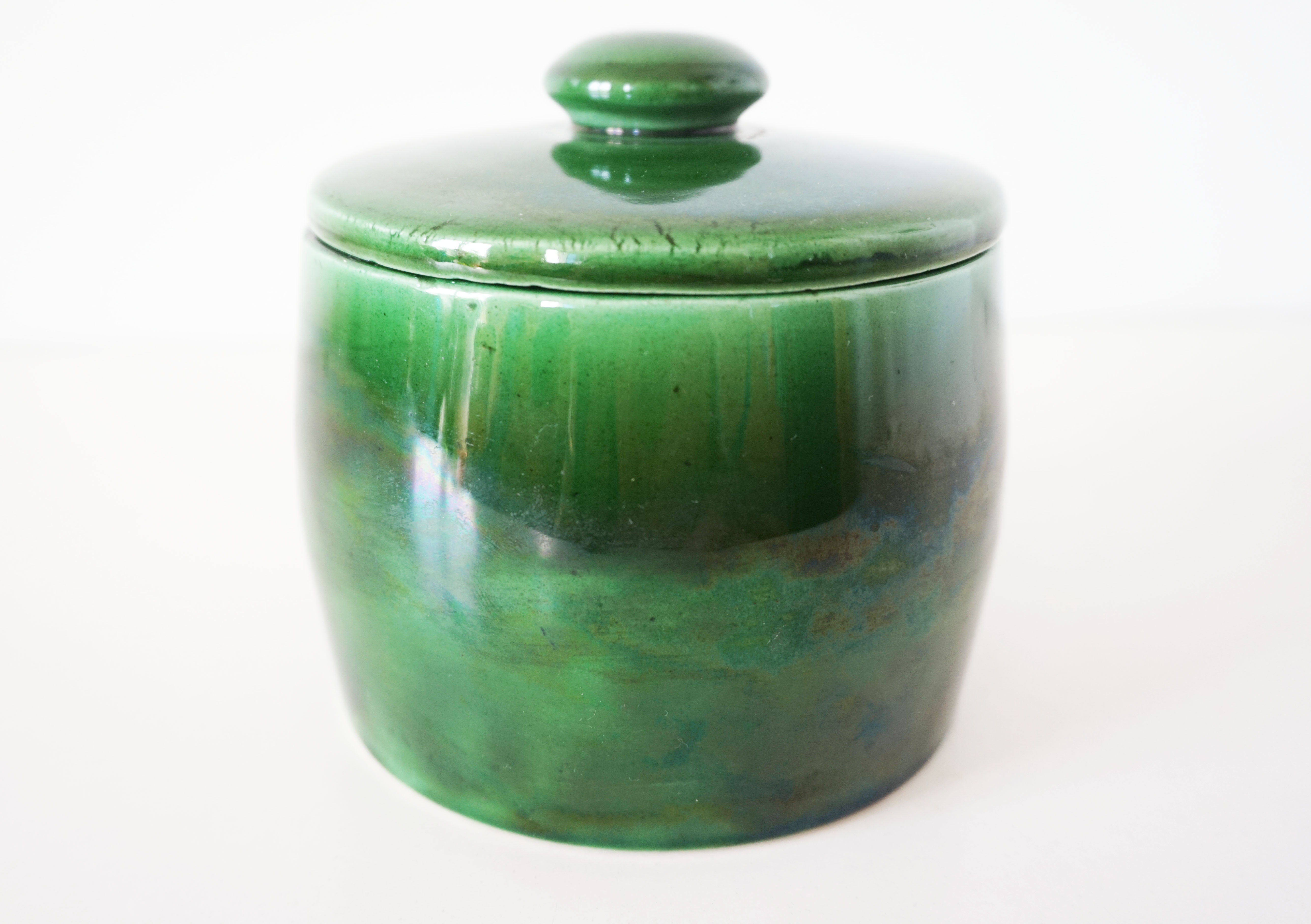 Green glazed ceramic box
