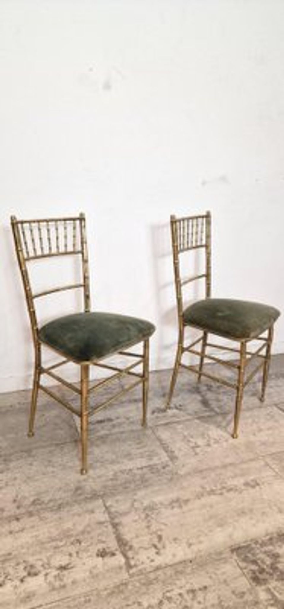 Set of 2 opera chairs in faux bamboo, France, 1940s