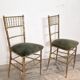 Set of 2 opera chairs in faux bamboo, France, 1940s