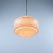 Vintage Art Deco Hanging Lamp, 1960s Pink Ceiling Light