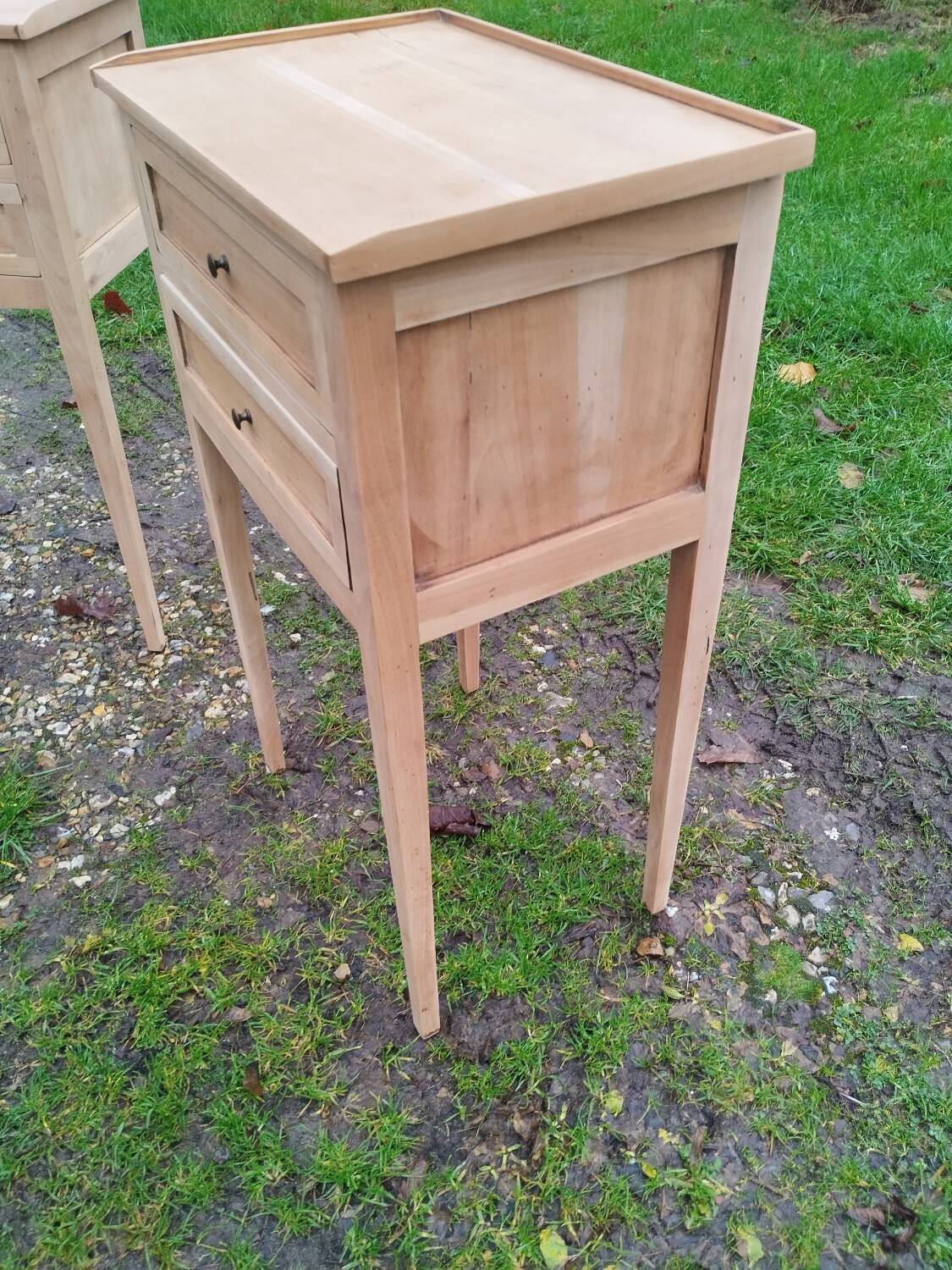 Pair of antique Louis XVI style bedside tables