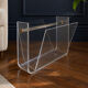 Vintage magazine rack in plexiglass by David Lange.