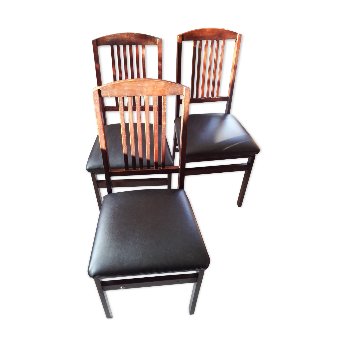 Series of three chairs folding vintage