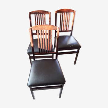 Series of three chairs folding vintage