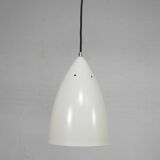 Vintage hanging lamp, aluminum shade, with new wire