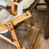 Pair of pine garden armchairs
