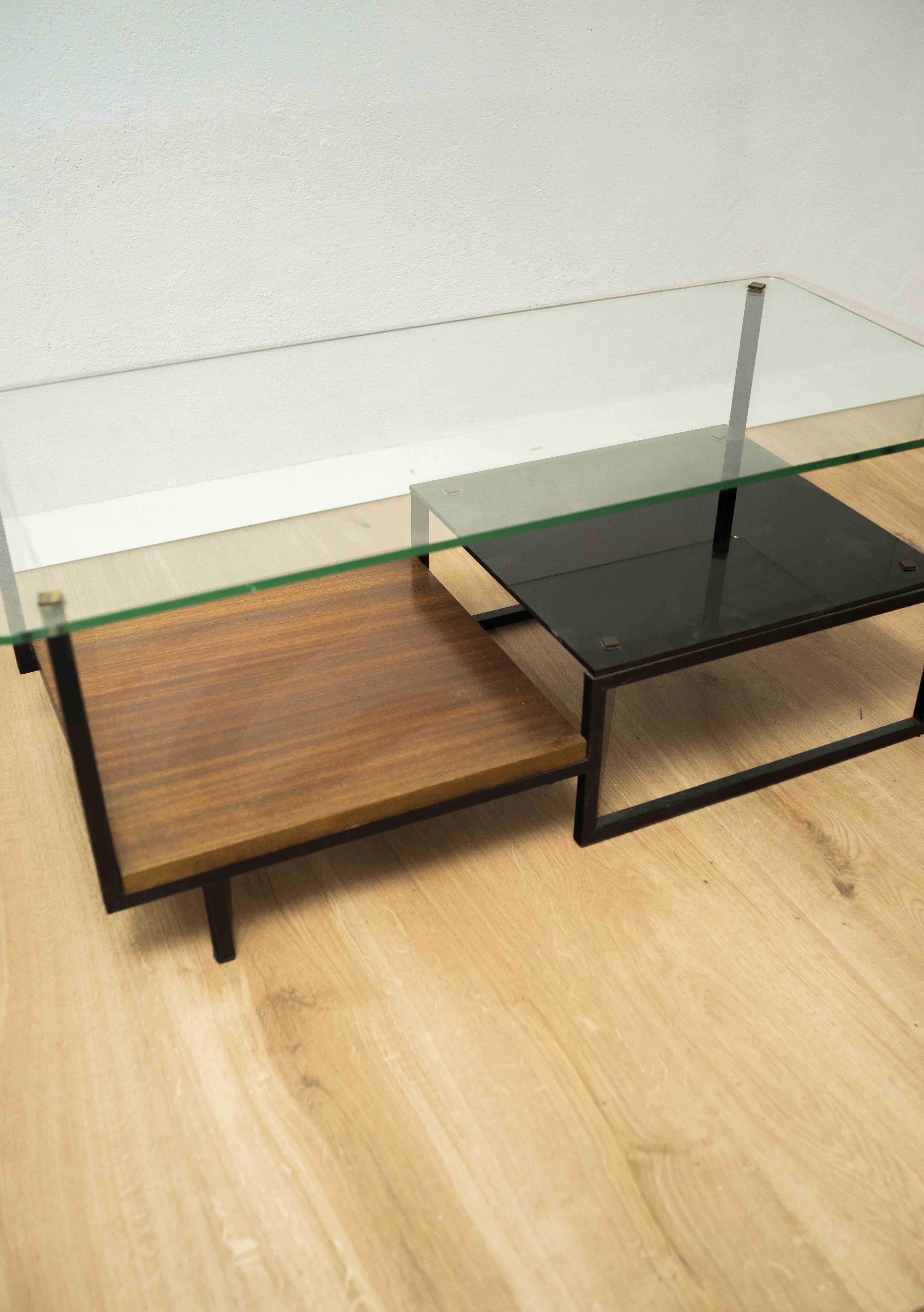 Table low vintage 50s 60s glass