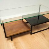 Table low vintage 50s 60s glass