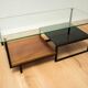 Table low vintage 50s 60s glass