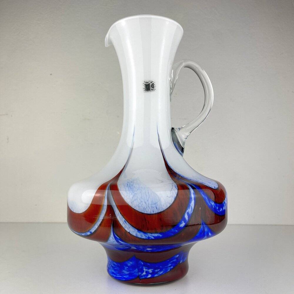 Hand-cut Murano glass pitcher by Carlo Moretti, Italy, 1970s.