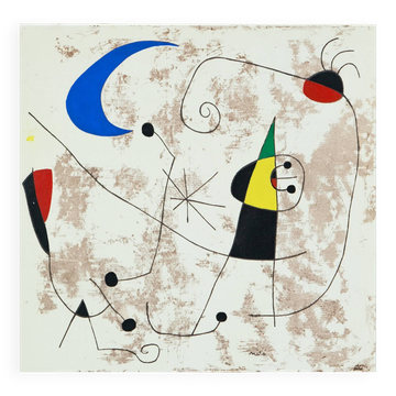 Joan MIRO : Personnage dans la nuit - Pochoir original signé