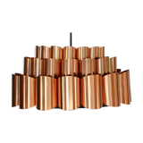 Copper pendant light by Werner Schou for Coronell Electro, Denmark 1960s