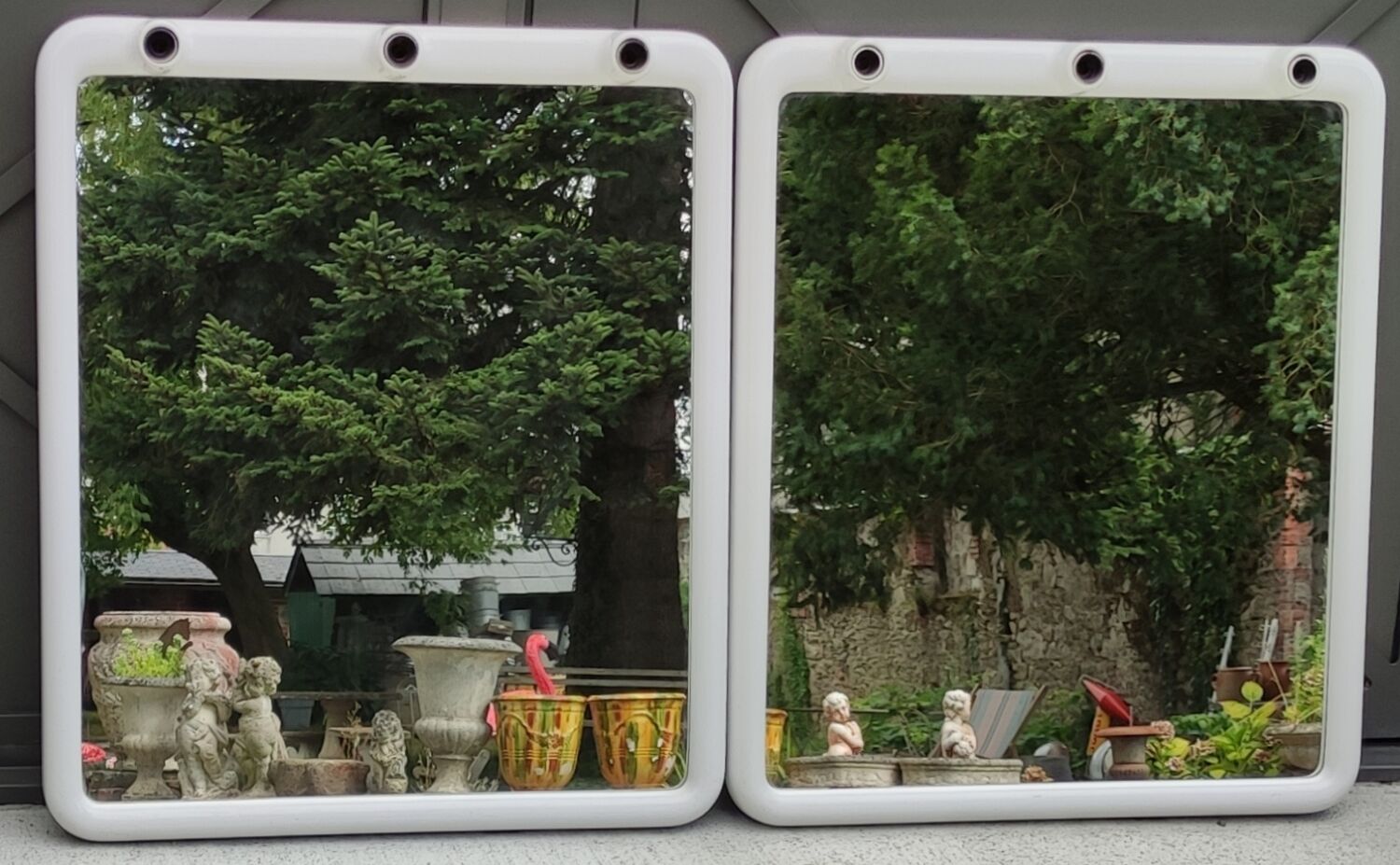 Pair of lodge mirrors, italian design 1970s