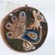 Ceramic wall plaque suede 1960