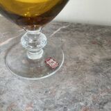 Vintage Bohemian Crystal Pitcher Jug Vcelnicka Orange Smoke