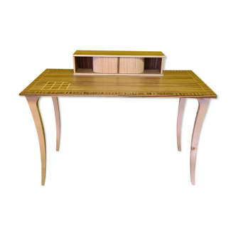 Bureau en placage de bois de zébrano, circa 1980-1990