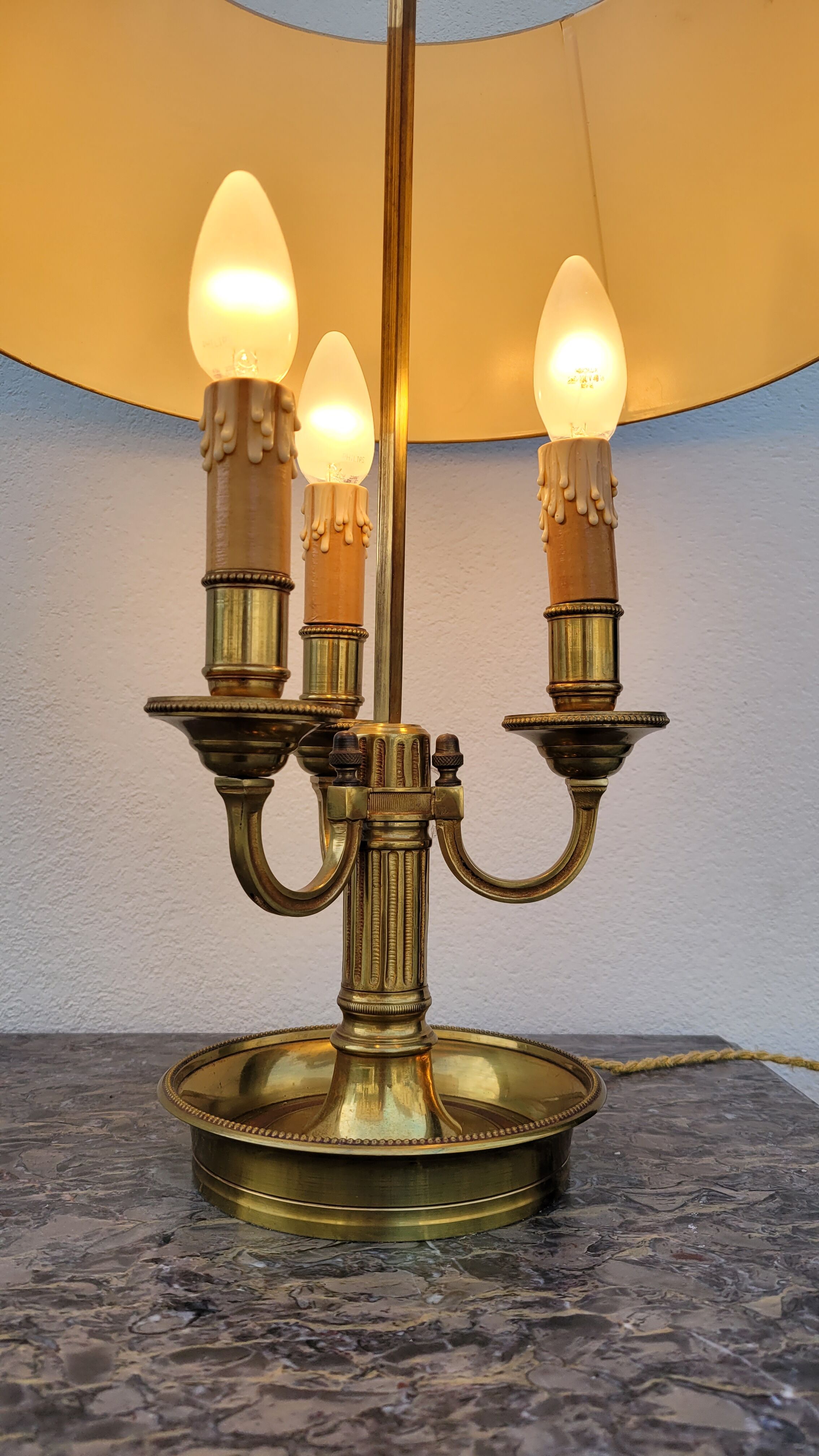 Empire style hot water bottle lamp in bronze