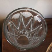 Cut glass vase, flared, vintage triangles and diamonds