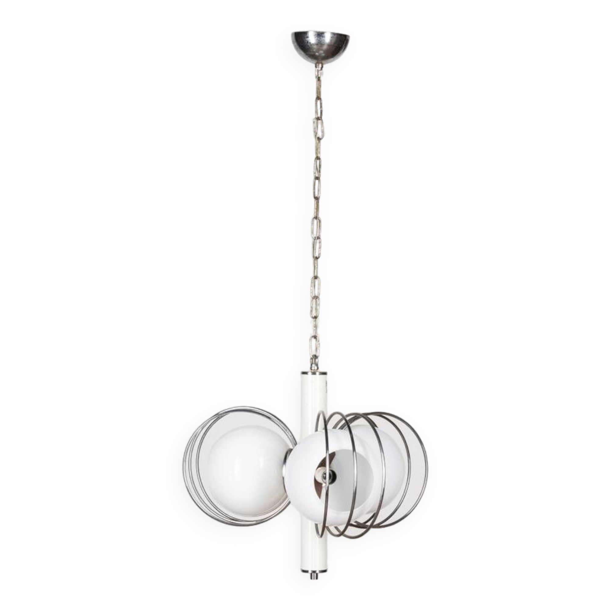 VINTAGE 70'S CHANDELIER IN SPACE AGE GLASS ITALIAN DESIGN