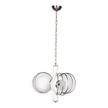 VINTAGE 70'S CHANDELIER IN SPACE AGE GLASS ITALIAN DESIGN