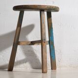Antique solid wood stool (c.1900) #7