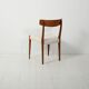 Ensemble de six chaises de salle à manger en teck scandinave, années 1960.