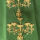 Pair of neo-Gothic wall sconces. Solid gilt bronze.