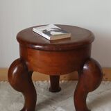20th-century walnut tripod stool