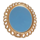 Miroir ovale en résine dorée Syroco, USA 1965